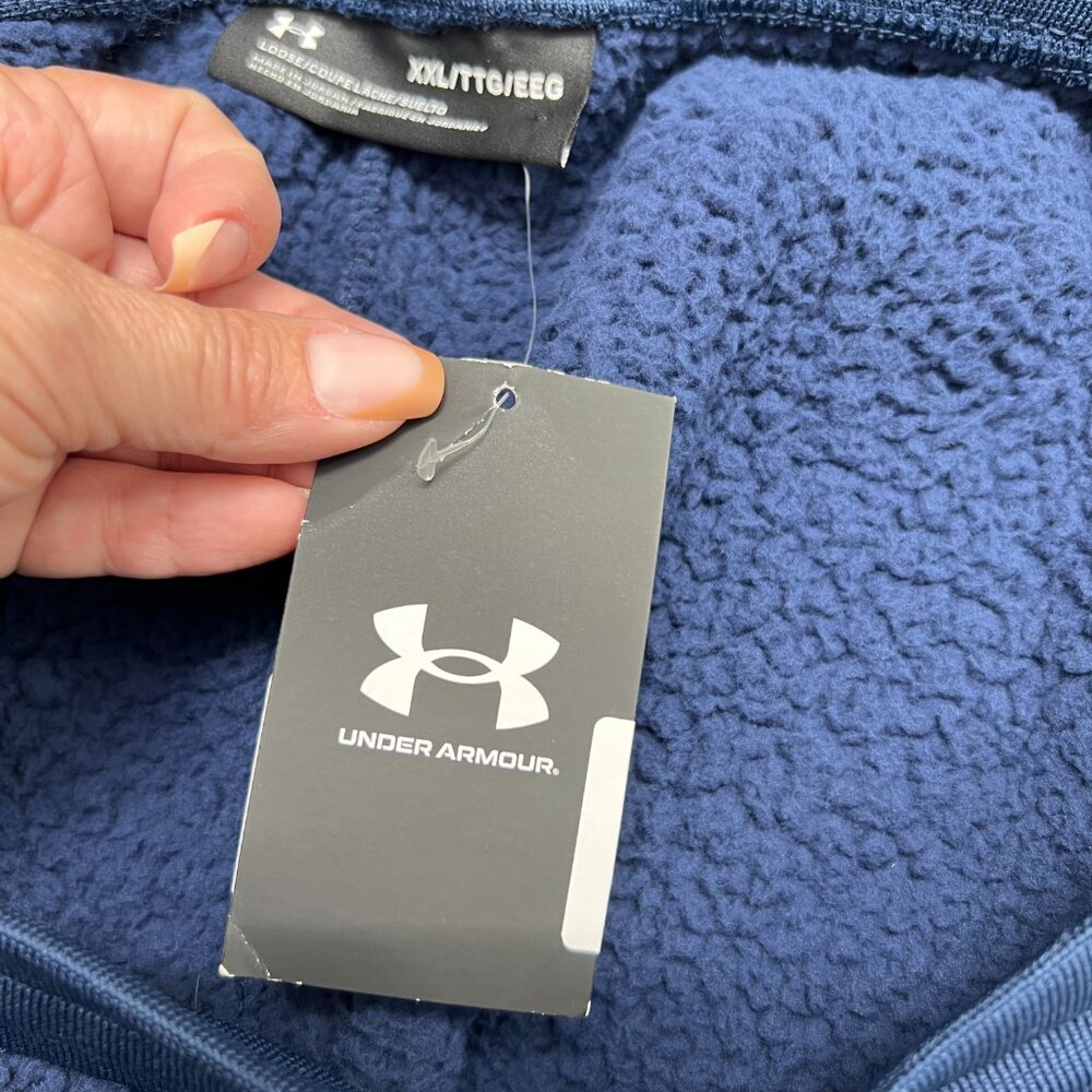 NWT Under Armour Navy Sherpa fleece winter sweatpants men's size XXL - Picture 4 of 12